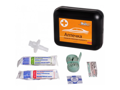 Аптечка первой помощи в дорогу, пластиковый футляр
