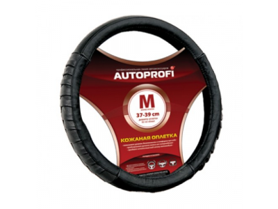 Оплетка "АВТОПРОФИ" нат.кожа "гармошка" черная AP-470 BK M1/20