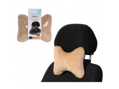 Подушка-косточка на подгол. "Алькантара", ткань, 1 шт., бежевая