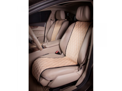 Накидки Алькантара, передние 2 шт., бежевые AIRLINE