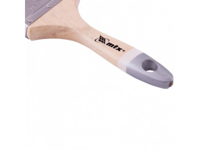 Кисть плоская, натуральная черная щетина, деревянная ручка, размер 4 Mtx