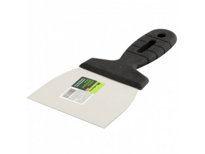 Шпательная лопатка из нержавеющей стали, 100 мм, пластмассовая ручка Сибртех