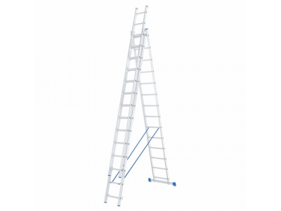Лестница, 3 х 14 ступеней, алюминиевая, трехсекционная // СИБРТЕХ // Pоссия