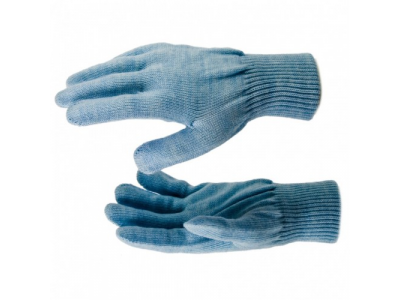 Перчатки трикотажные, акрил, цвет зенит, двойная манжета Россия Сибртех
