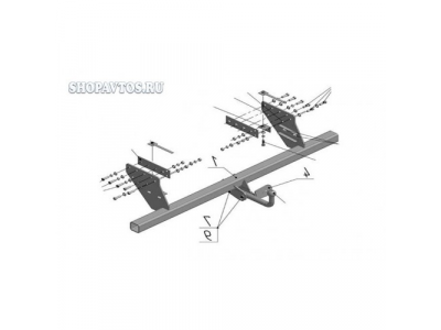 Фаркоп на Mitsubishi L200 пикап 2006г.-по н.в.