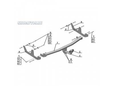 Фаркоп на Renault Sandero хэтчбек 2009-2014гг.