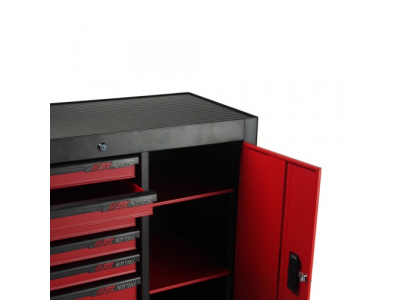 JTC Тележка инструментальная 7 секций красная с боковым ящиком JTC