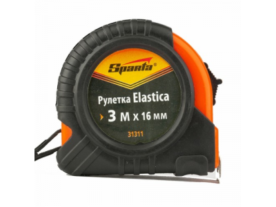 Рулетка Elastica, 3 м х 16 мм, обрезиненный корпус// SPARTA