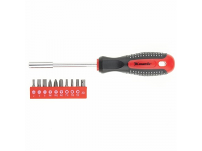 Отвертка с набором бит,11шт, Fusion , CrV, 3-х компонентная рукоятка