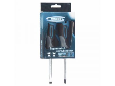 Набор отвёрток комбинированный 2 шт,S2, трехкомпонентная рукоятка//GROSS