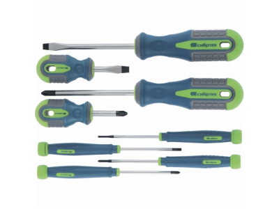 Набор отверток универсальный, CrV, трехкомпонентные рукоятки, 8 предм//Сибртех