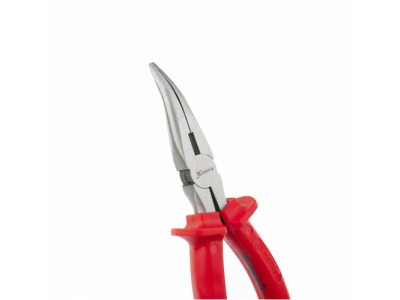 Длинногубцы Econom, 180 мм, изогнутые шлифованные, пластмассовые рукоятки// MATRIX