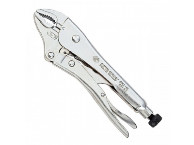 Зажим с фиксатором 250 мм, с закругленными губками, KING TONY