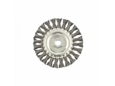 Щетка для УШМ 125 мм, М14, плоская, крученая проволока 0,35 мм// MATRIX