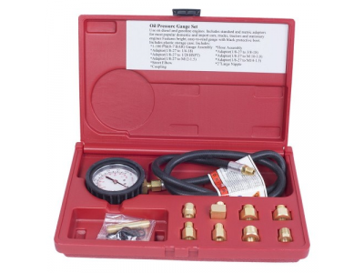 Манометр для измерения давления масла, 0-7 бар, комплект адаптеров, МАСТАК