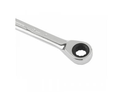 Ключ комбинированный трещоточный, 9мм, CrV, зеркальный хром// MATRIX PROFESSIONAL