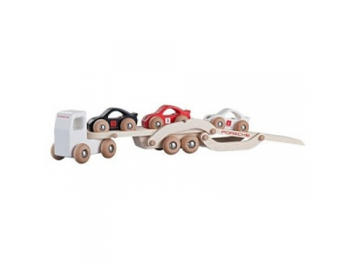 Деревянный автовоз с гоночными машинами Porsche Wooden Racing Truck