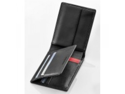 Кожаный кошелек Mercedes-Benz AMG Wallet, Black Leather, RFID protection