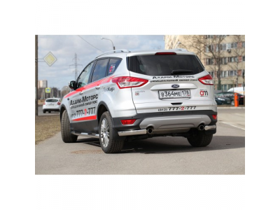 Защита задняя уголки овальные 75х42,Ford Kuga 2013-, FKUG.76.1742
