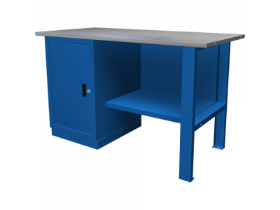 Верстак однотумбовый с дверцей (1390х686х845h), оцинкованная столешница